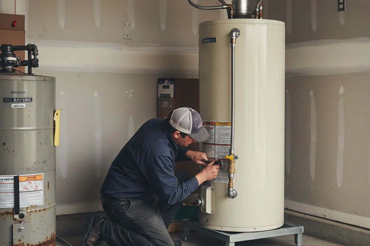 Water heater and shutoff valve replacement in Bolton