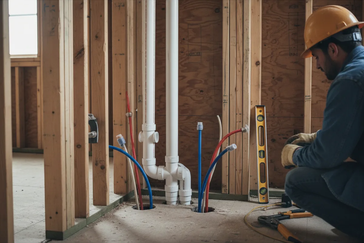 Drain and supply rough-in during Garbage Disposal Repair in Bolton
